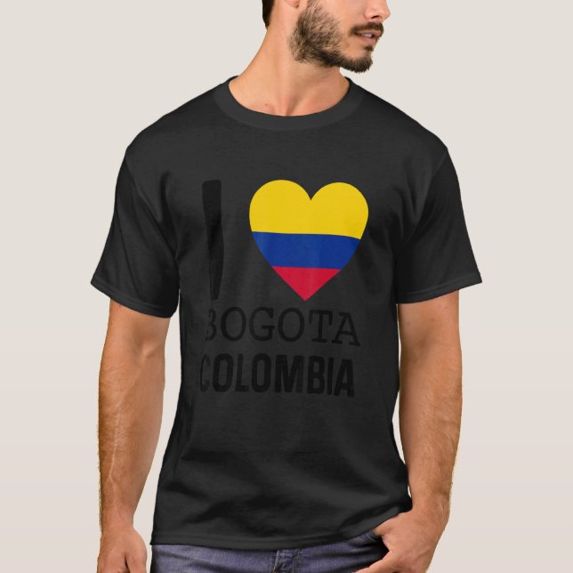 Love Colombia Bogotá Souvenir Flag Map Colombian C T-Shirt (Front)