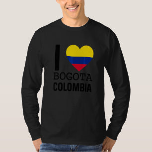 Love Colombia Bogotá Souvenir Flag Map Colombian C T-Shirt