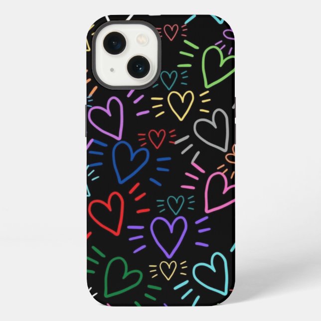 Love Colored Hearts iPhone Case (Back)