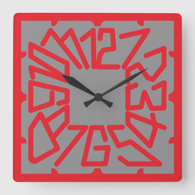 Love COLORS AND GRAYS by Masanser Square Wall Clock (Front)
