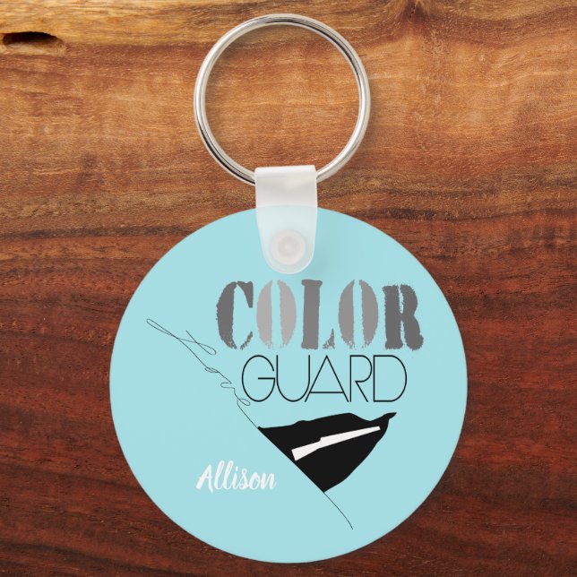 Love Colour Guard With Rifle And Flag Key Ring (Front)
