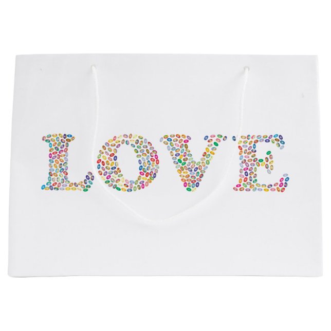 LOVE - colourful coffee beans Large Gift Bag (Front)