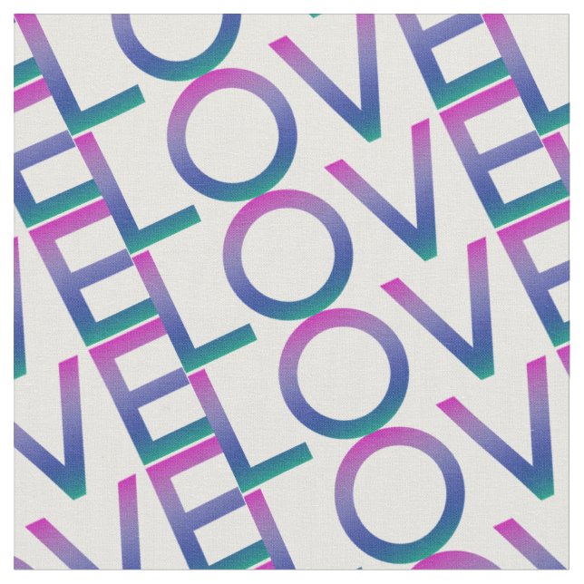 Love Colourful Rainbow Fabric (Close Up)
