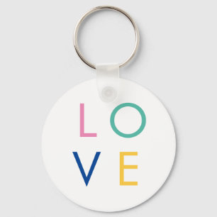 LOVE colourful valentine typography Key Ring