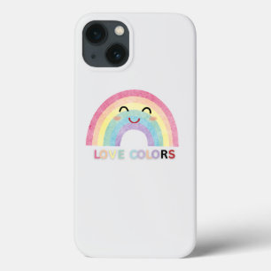 Love Colours rainbow art valentine designs iPhone 13 Case