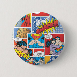 Love Comic Slides - Colour 6 Cm Round Badge