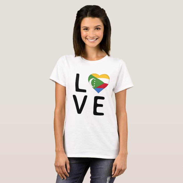 Love - Comoros Flag T-Shirt (Front Full)