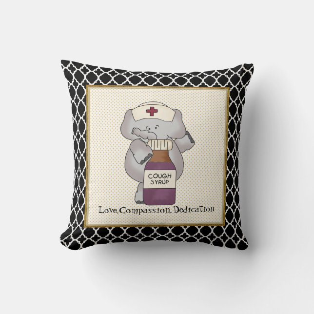 love compassion dedication nurse throw pillow (Front)