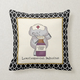 love compassion dedication nurse throw pillow