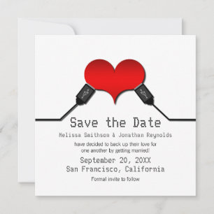 Love Connection USB Save the Date Invite, Red Invitation