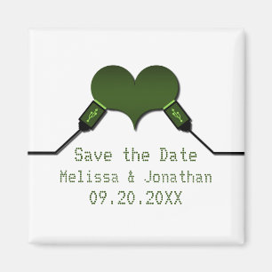 Love Connection USB Save the Date Magnet, Green Magnet