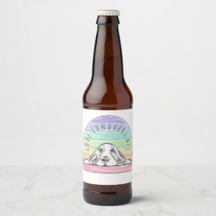 love conquers all dog rainbow basset hound beer bottle label