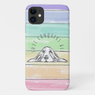 love conquers all dog rainbow basset hound Case-Mate iPhone case