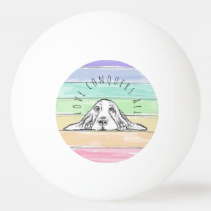 love conquers all dog rainbow basset hound ping pong ball