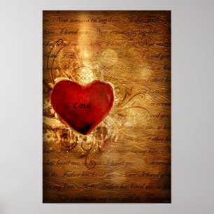 Love Conquers All (Heart Art Poster) Poster