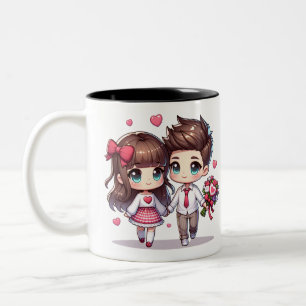 Love Conquers All,valentine day Two-Tone Coffee Mug