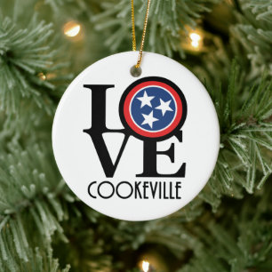 LOVE Cookeville Tennessee Ceramic Tree Decoration