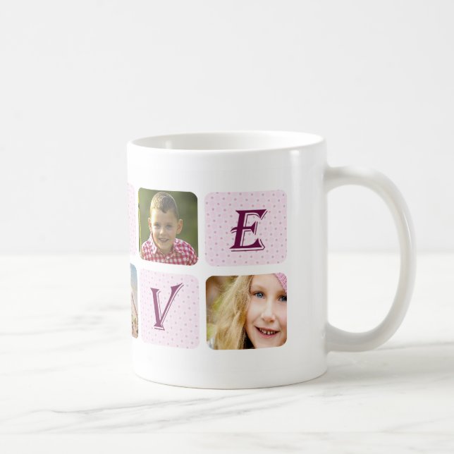 Love Coolest Mum Ever Custom Photo Collage Coffee Mug (Right)