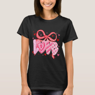 Love Coquette Bow Leopard Hearts Valentine Women G T-Shirt