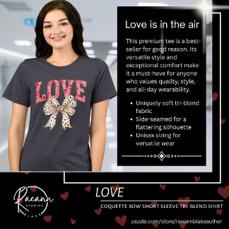 Love Coquette Bow Short Sleeve Tri-Blend Shirt