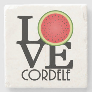 LOVE Cordele, Georgia Watermelon Series Stone Coaster