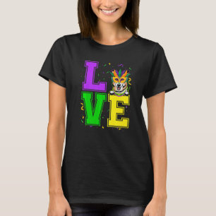 Love Corgi Dog Mardi Gras Festival Party T-Shirt