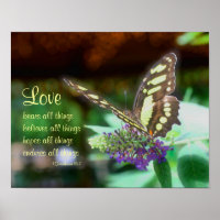 Love Corinthians 13:7 Butterfly Bible Quote