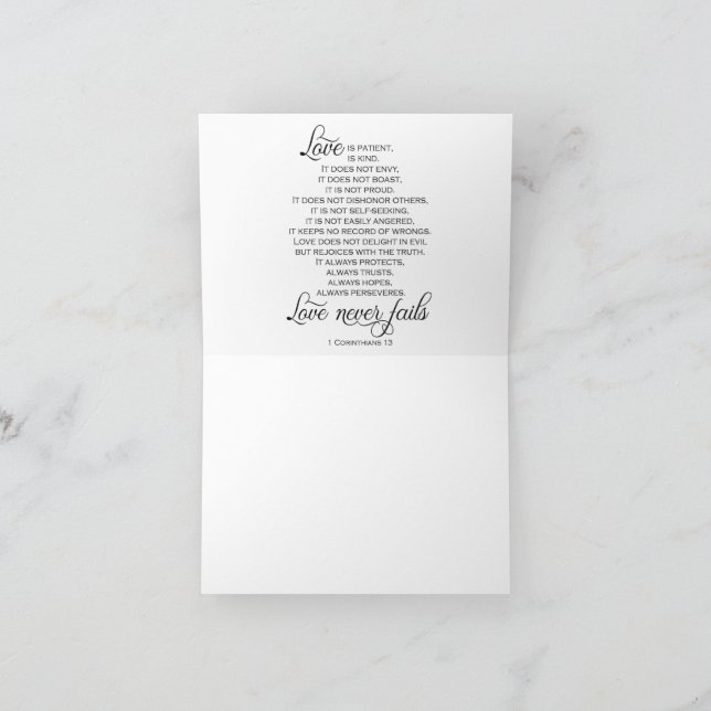 Love Corinthians 13 bible verse passage Scripture Thank You Card (Inside)