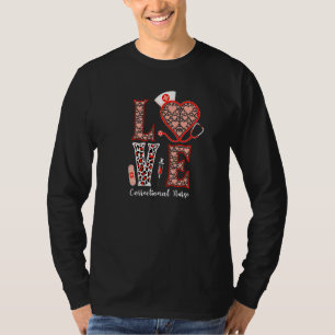Love Correctional Nurse Stethoscope Heart Leopard  T-Shirt