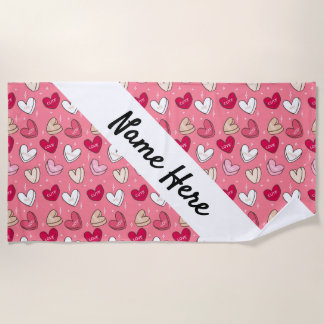 Love costume name beach towel