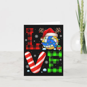 Love Costume Volleyball Xmas Santa Reindeer Funny Card