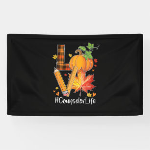 LOVE Counsellor Life Fall Leaves Autumn Season Pum Banner