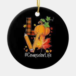 LOVE Counsellor Life Fall Leaves Autumn Season Pum Ceramic Tree Decoration