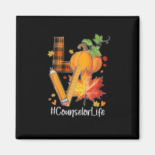 LOVE Counsellor Life Fall Leaves Autumn Season Pum Magnet