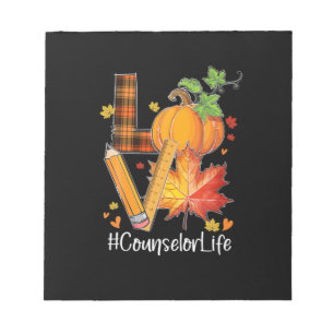 LOVE Counsellor Life Fall Leaves Autumn Season Pum Notepad