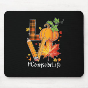 LOVE Counselor Life Fall Leaves Autumn Season Pump Mouse Pad