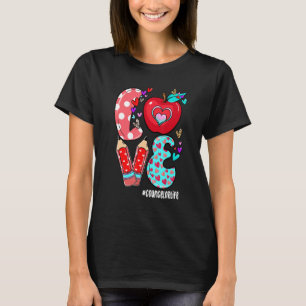 LOVE Counselor Life Leopard Heart Valentine's Day  T-Shirt