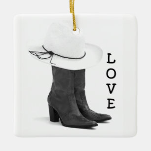 **LOVE COUNTRY AND BOOTS** CHRISTMAS ORNAMENT
