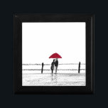 Love couple anniversary gift box<br><div class="desc">Love couple with red umbrella,  romantic couple,  people in love,  anniversary art,  anniversary gift,  wedding print,  wedding gift,  first anniversary,  lovers,  first love,  first kiss,  people in love,  Christmas gift,  Christmas present,  present for couple,  present for them.</div>