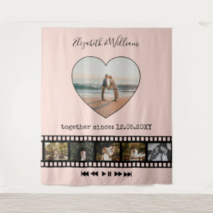Love Couple Movie Inspired Photo Collage Backdrop Tapestry