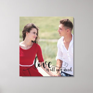 Love   Couple Text Overlay   Create your own Photo Canvas Print