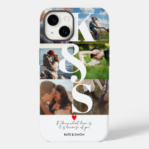 Love Couples Photo Collage Personalized Monogram Case-Mate iPhone 14 Case
