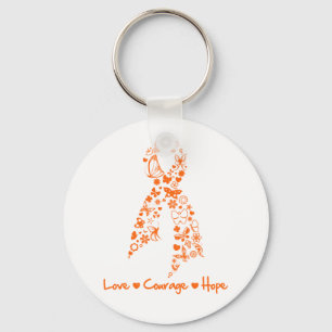 Love Courage Hope Butterfly - Leukaemia Key Ring