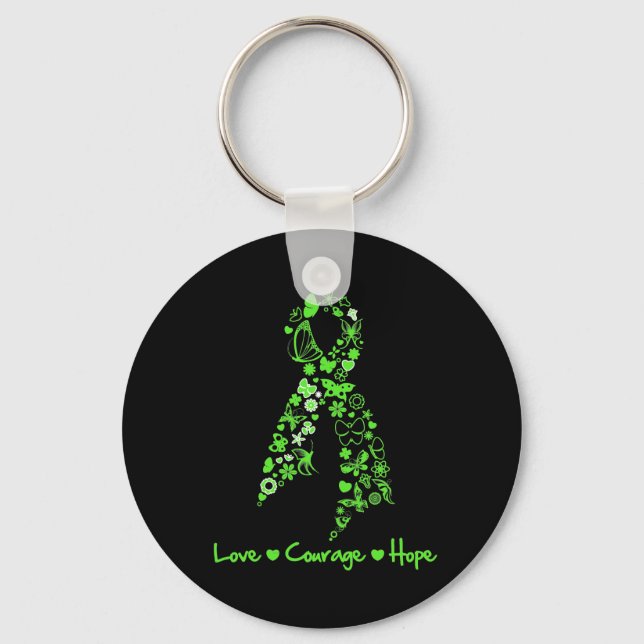 Love Courage Hope Butterfly - Non-Hodgkins Lymphom Key Ring (Front)