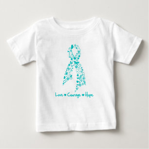 Love Courage Hope Butterfly - Ovarian Cancer Baby T-Shirt