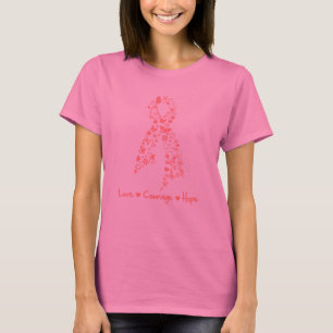 Love Courage Hope Butterfly - Uterine Cancer T-Shirt