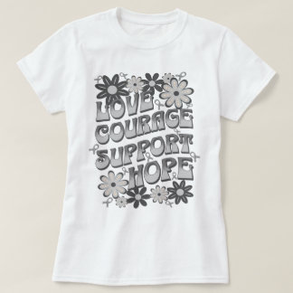Love Courage Support Hope Brain Tumour Flower T-Shirt
