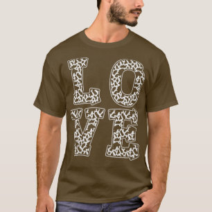 Love Cow Pattern Animal Print Cow T-Shirt