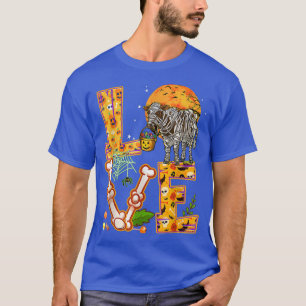 Love Cow Pumpkin Halloween Moon Farmer Costume T-s T-Shirt