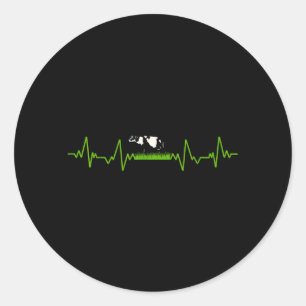 Love Cow Valve EKG Heartbeat Heart Patient Moo Classic Round Sticker